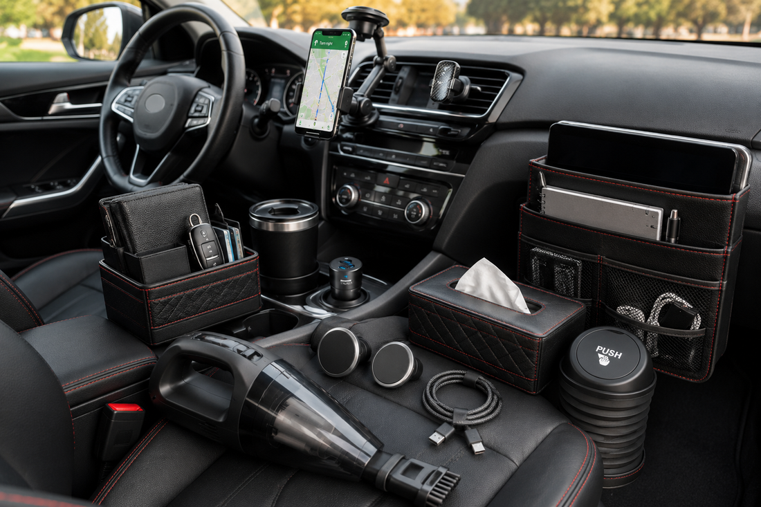 10 must-have car accessories for every driver displayed together