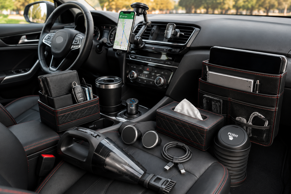 10 must-have car accessories for every driver displayed together